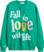 THE MAYFAIR GROUP Fall in Love with Life Henley Sweatshirt