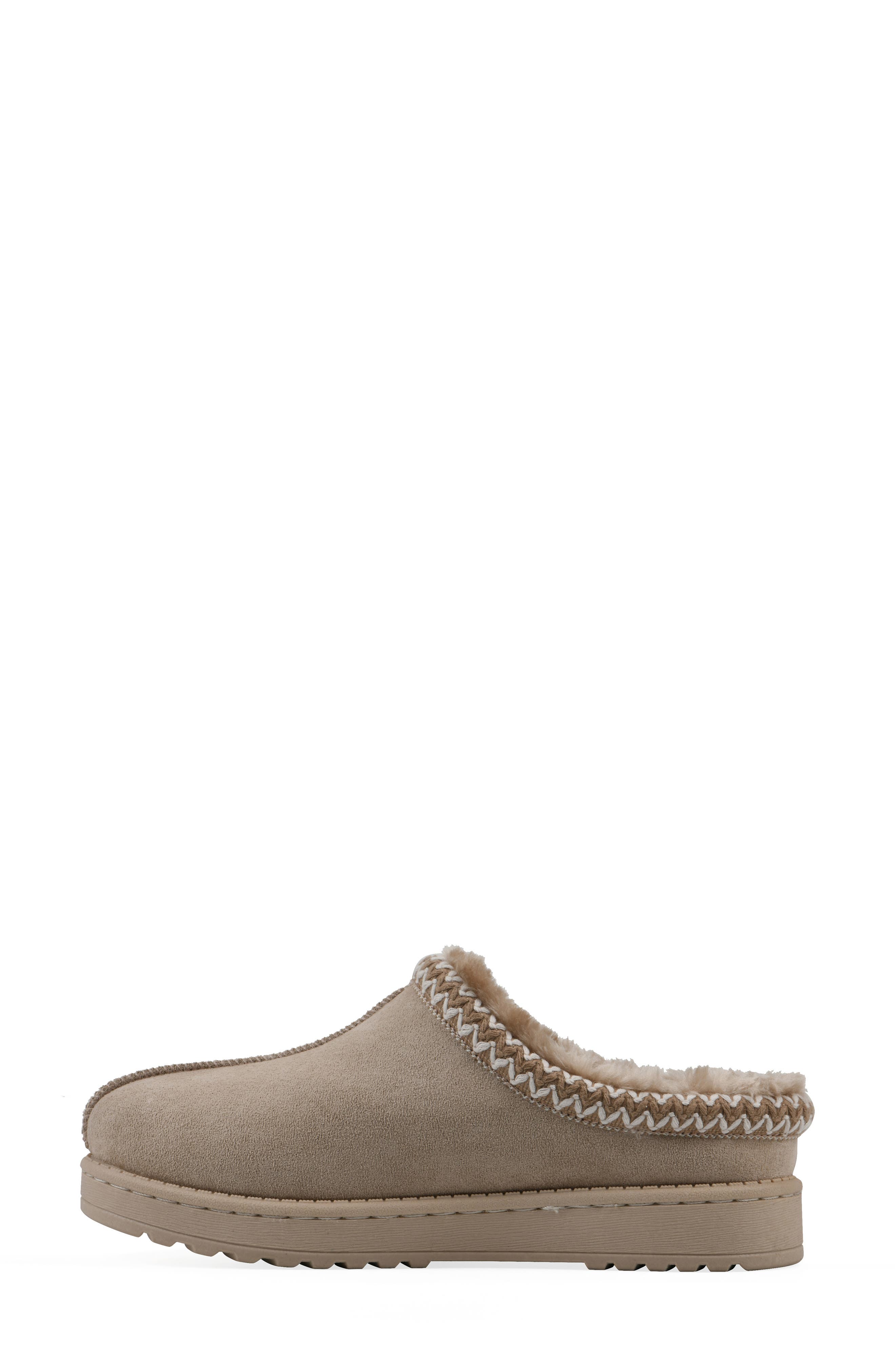 Icebin Faux Shearling Lined Clog Slipper, Alternate, color, DARK BEIGE/ FABRIC