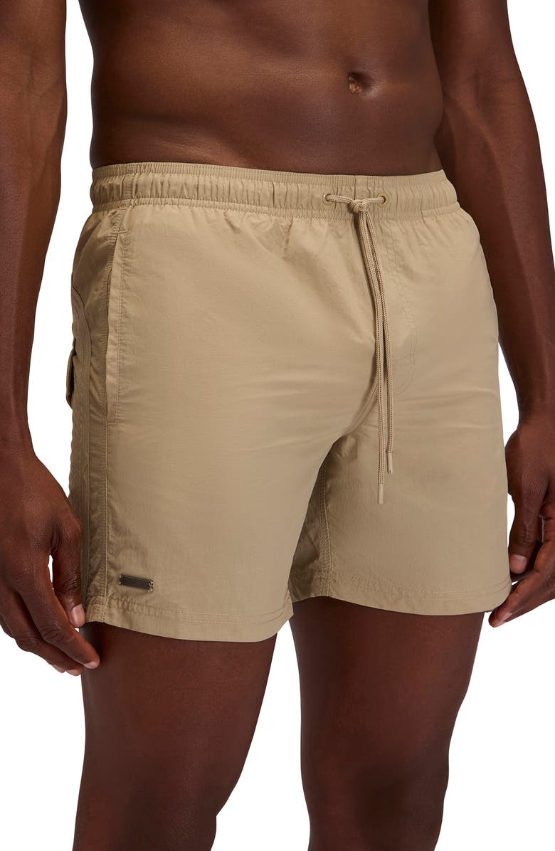 Sundek Solid Swim Trunks, Alternate, color, Safari