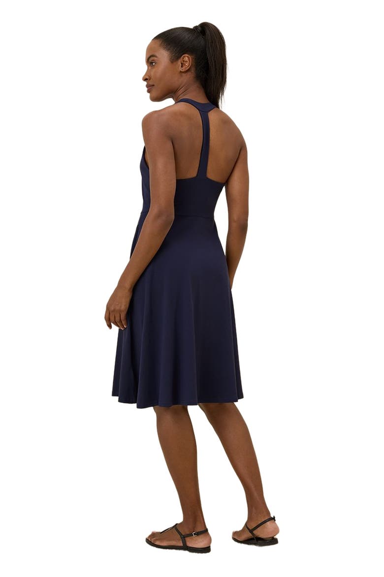 Organic Cotton Fit & Flare Gathered Halter Dress, Alternate, color, Eclipse