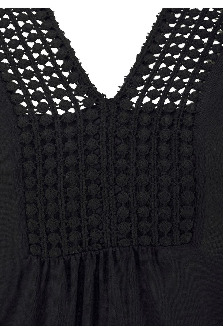 Crochet Insert Tank Top, Alternate, color, Black
