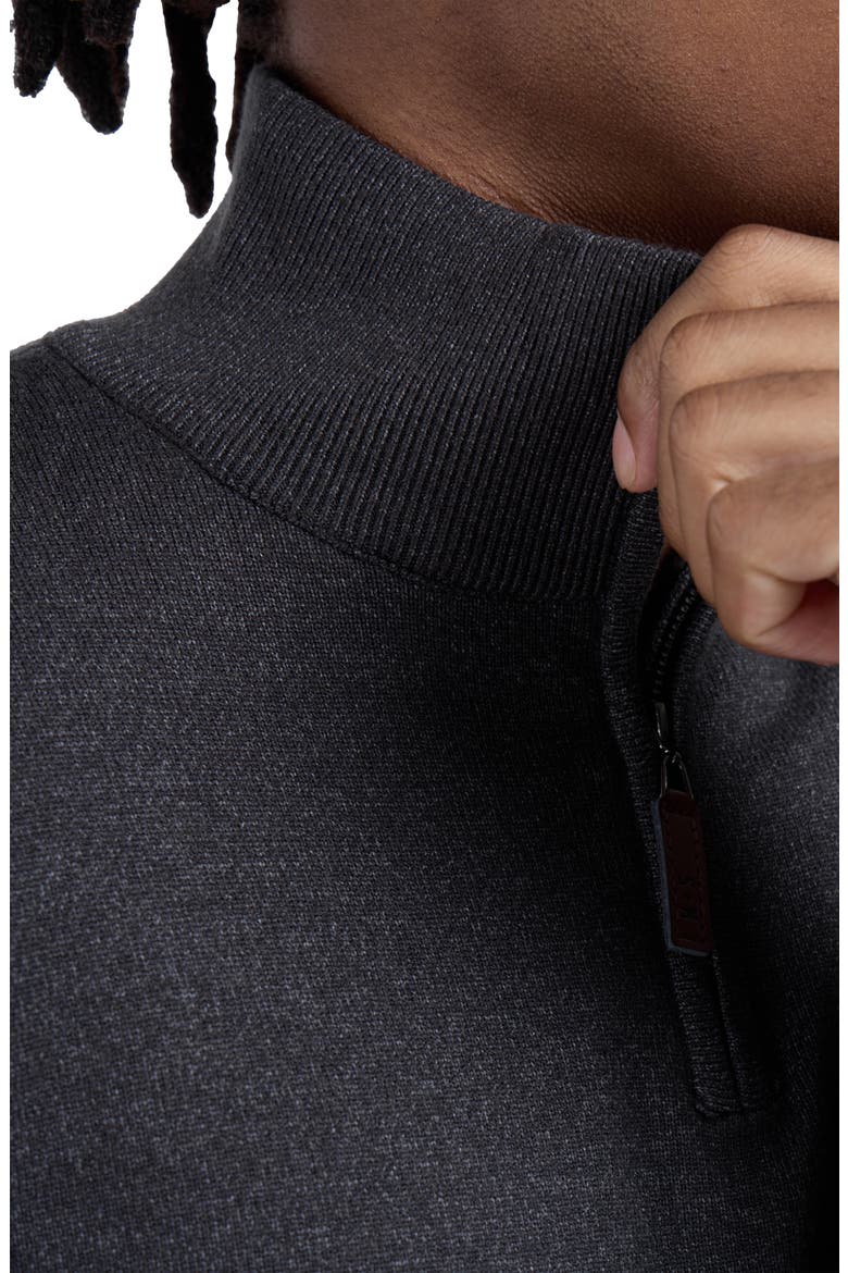 Mock Neck Quarter Zip Sweater, Alternate, color, HEATHER CHARCOAL