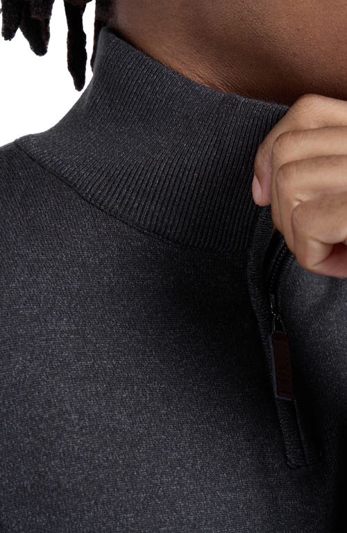 Spring + Mercer Mock Neck Quarter Zip Sweater In Heather Charcoal
