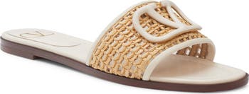 Valentino Garavani VLOGO Raffia Slide Sandal (Women) | Nordstrom