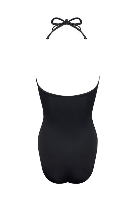 Nessi Byrd Hand-made Crochet Flower Detail Cut-out One Piece Swimsuit, Little Kid-big Kid In Black