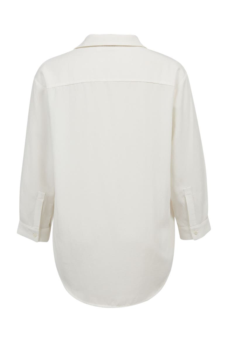 Linen Blend Relaxed Blouse, Alternate, color, CHALK