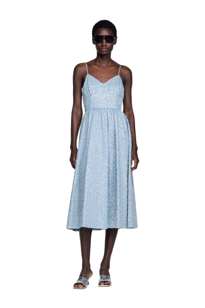 Sequined maxi dress, Alternate, color, Blue