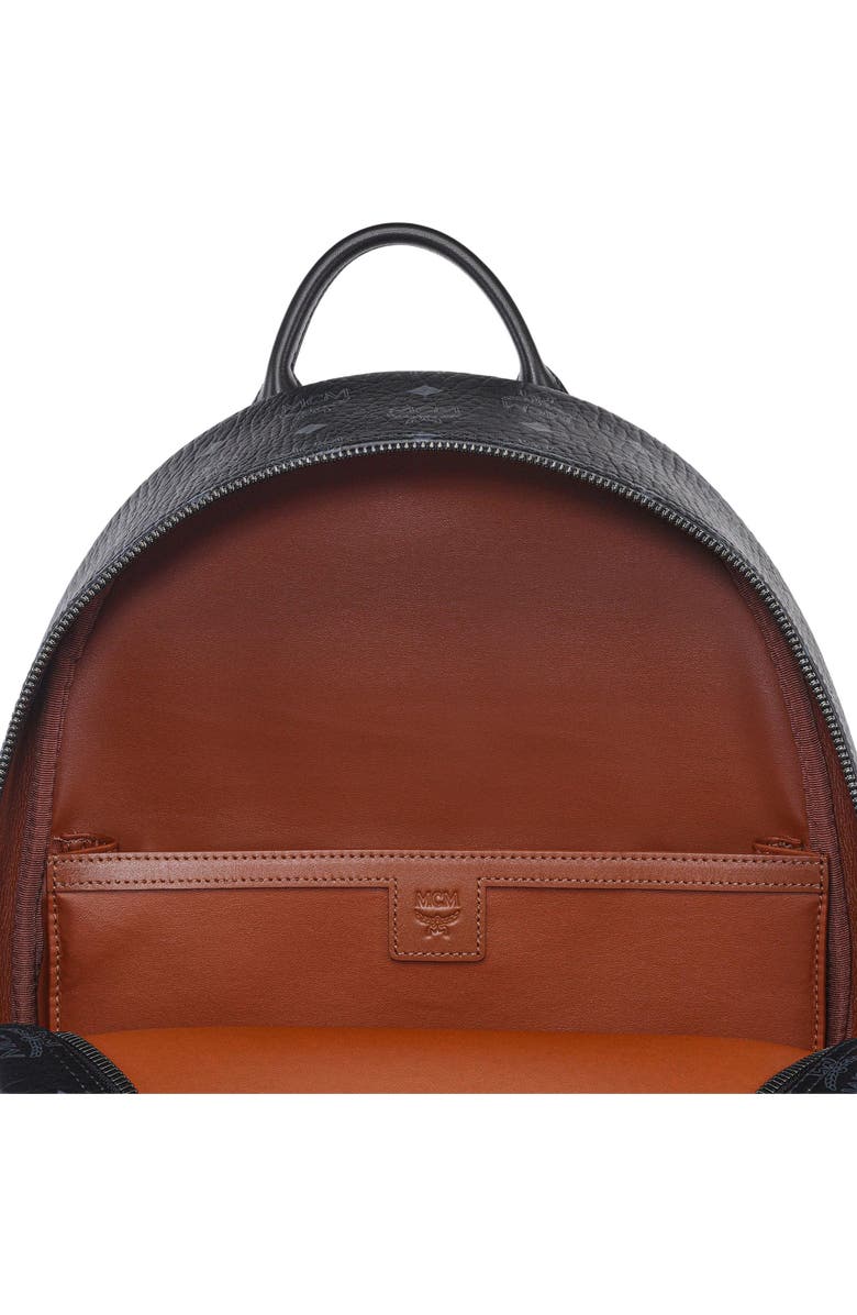 MCM Medium Stark Side Studs Backpack in Visetos, Alternate, color, Black