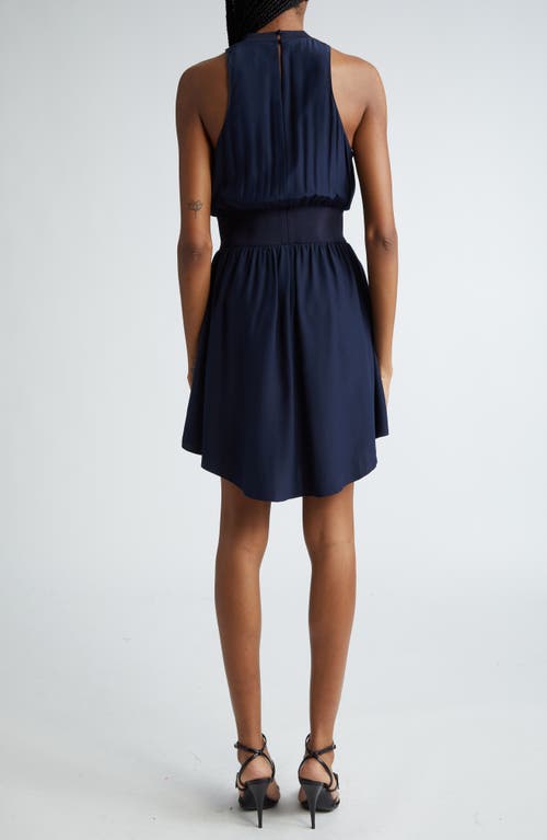 Cinq À Sept Fern Sleeveless Silk Minidress In Navy