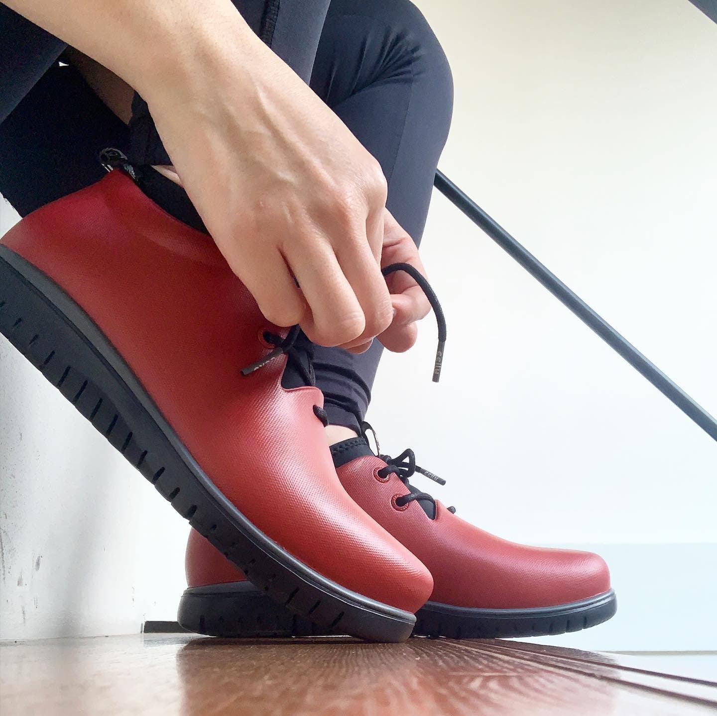 Xpresole Panto Lace-Up Waterproof Boot, Alternate, color, Red Affogato