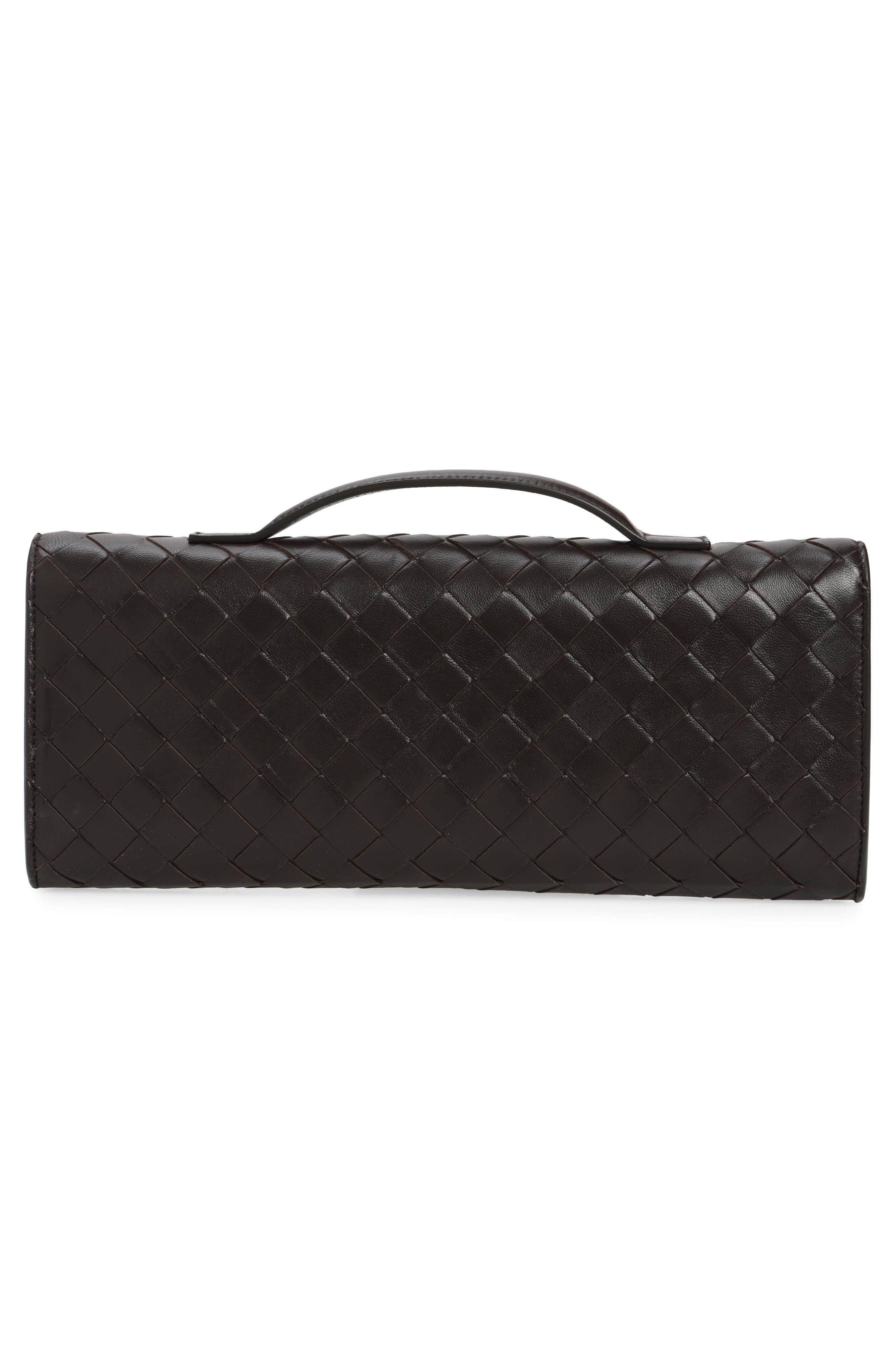 Long Andiamo Intrecciato Clutch Bag, Alternate, color, FONDANT BRASS