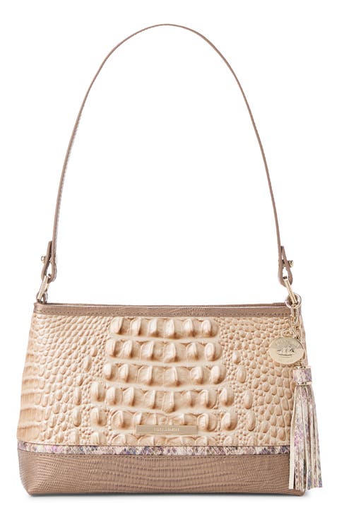 Lorelei Croc Embossed Leather Shoulder Bag