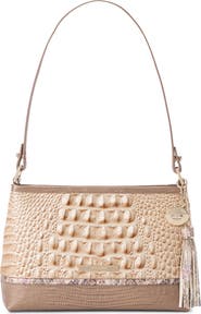 Brahmin Lorelei Croc Embossed Leather Shoulder Bag