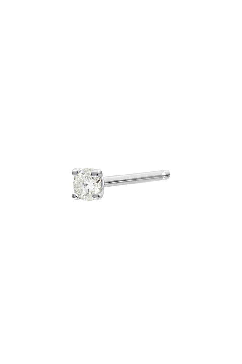 14K Gold Single Diamond Stud Earring, Main, color, 14K WHITE GOLD