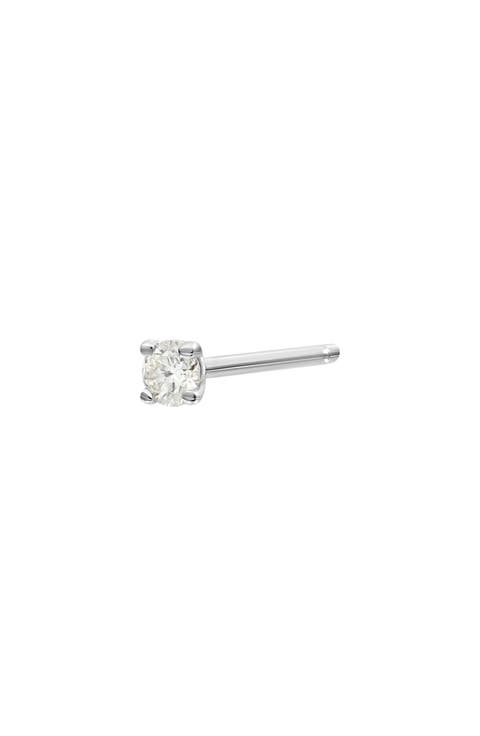 14K Gold Single Diamond Stud Earring