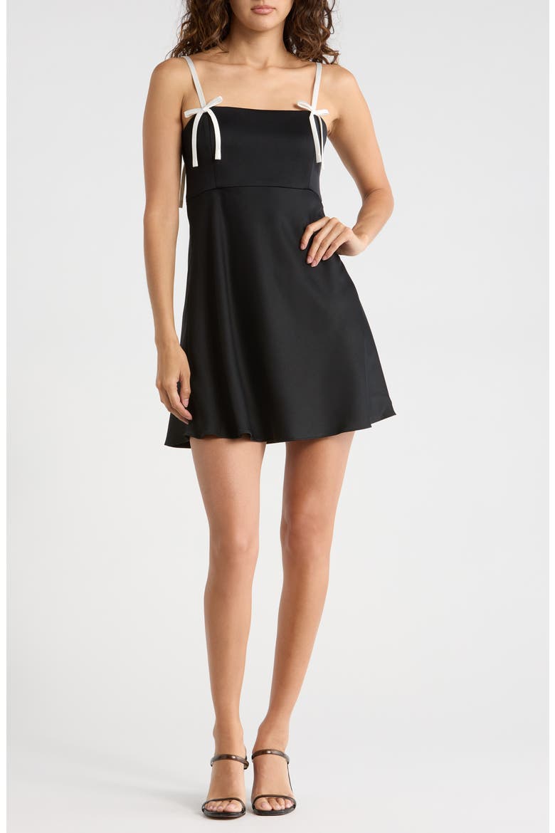 Morgan Babydoll Minidress, Main, color, BLACK