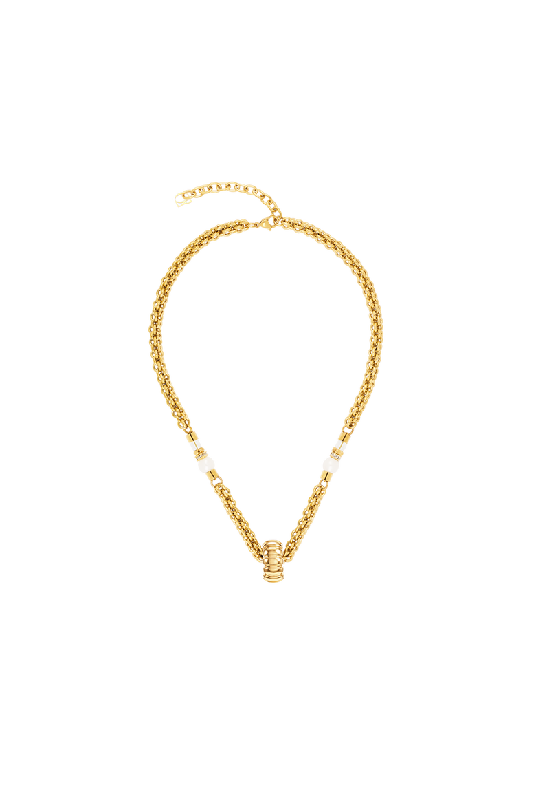 Structure Necklace Gold, Main, color, White-Gold