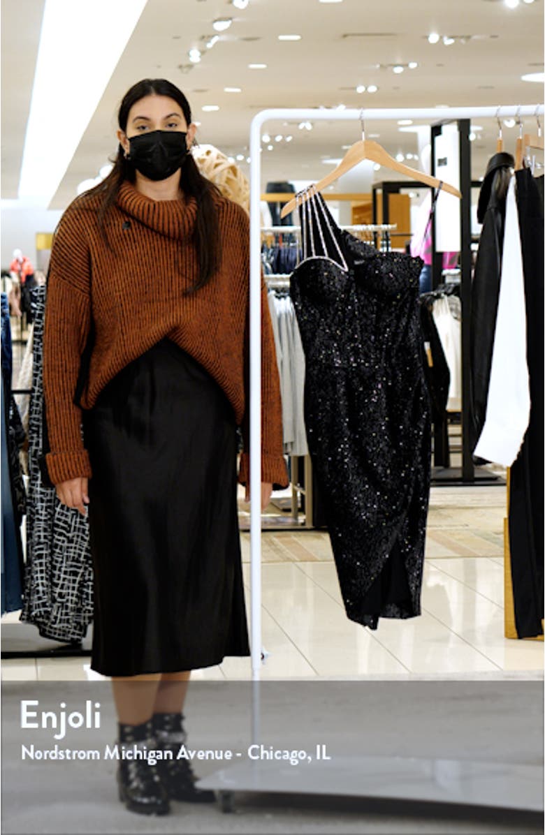 One Shoulder Diamante Velvet Dress, sales video thumbnail