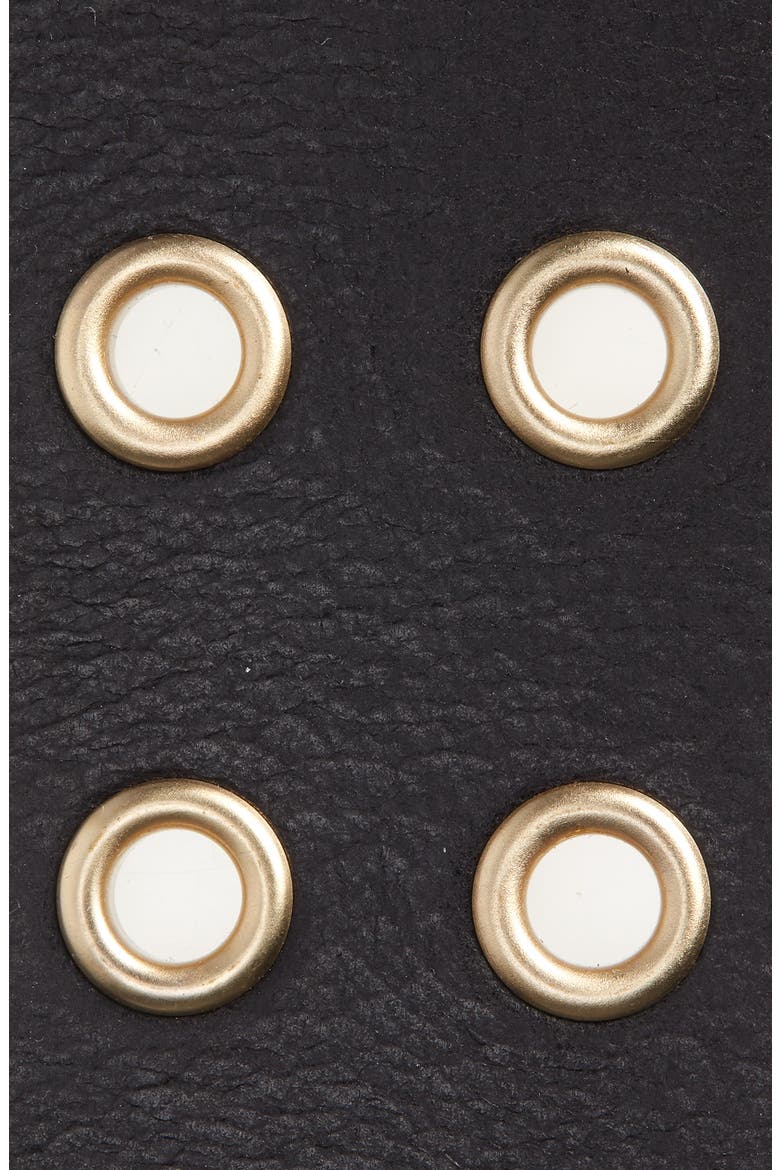 Double Prong Belt, Alternate, color, BLACK / ANTIQUE BRASS