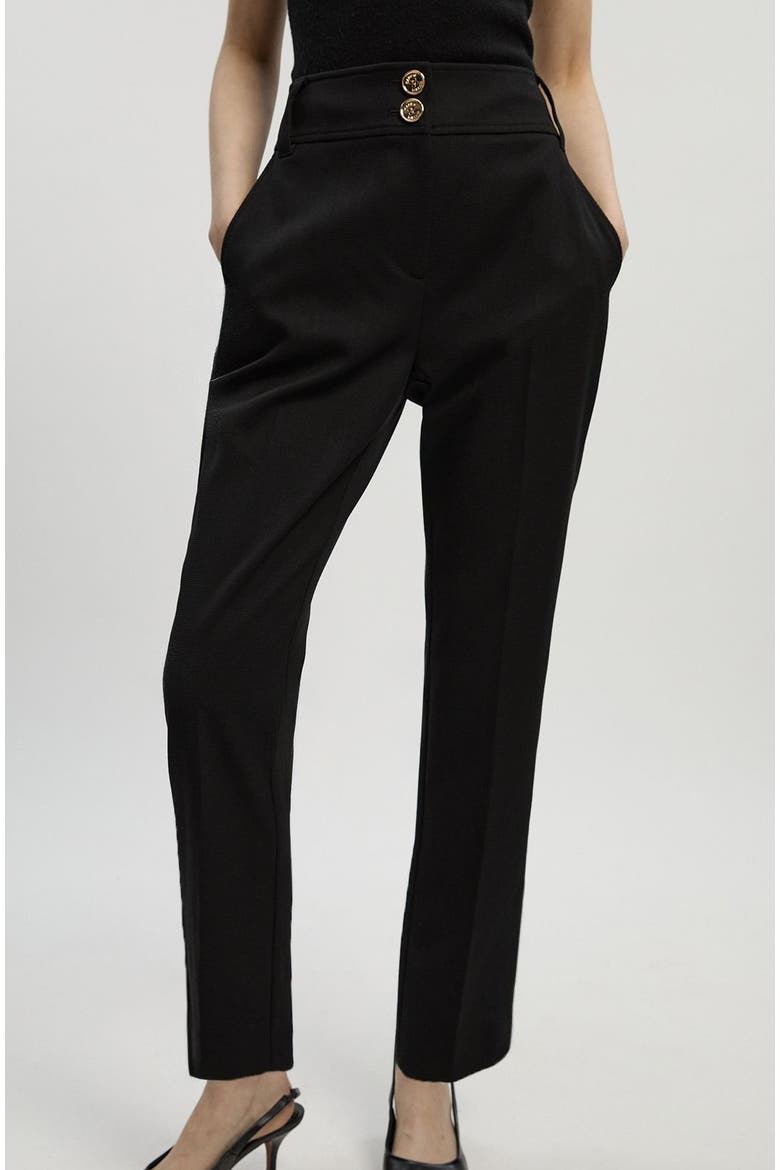 Textured Stretch Straight Leg Trouser, Alternate, color, Black