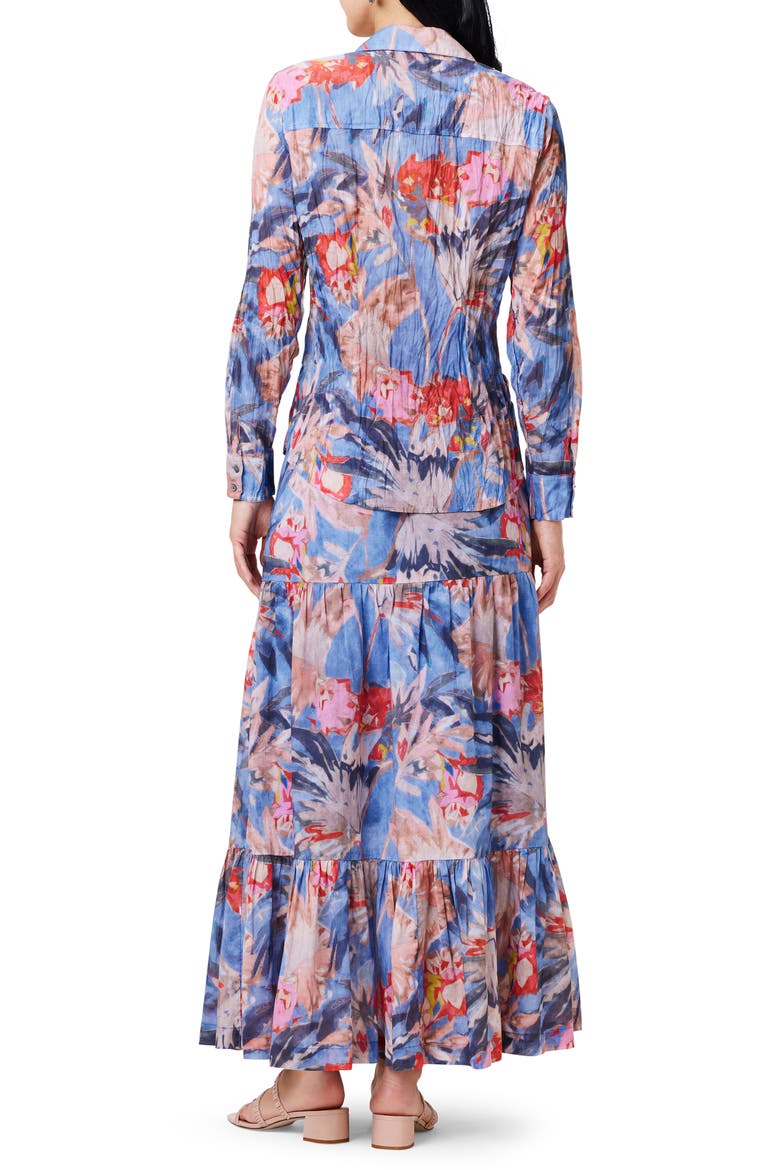 Dreamscape Crinkle Button-Up Shirt, Alternate, color, BLUE MULTI
