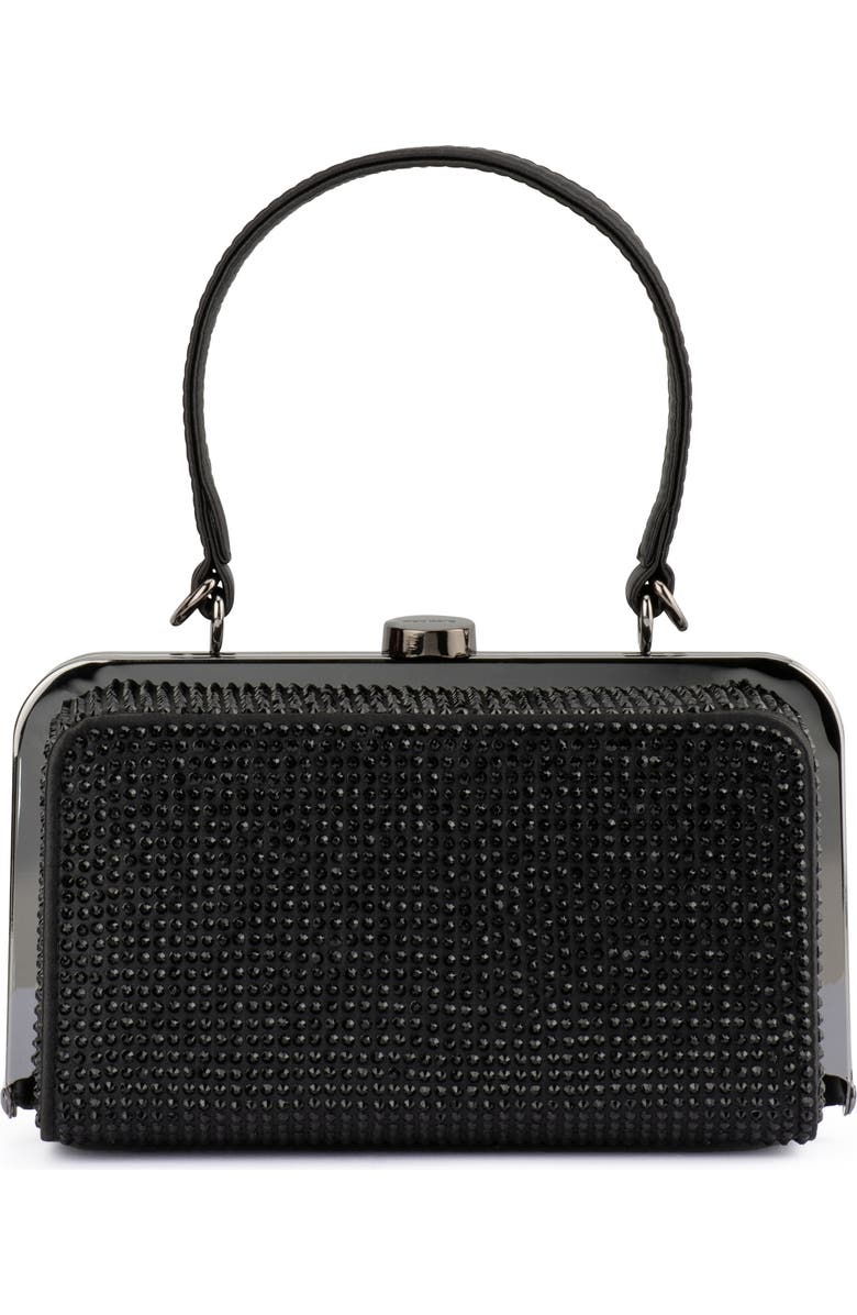 Olga Berg Rita Hotfix Top Handle Bag, Main, color, Black