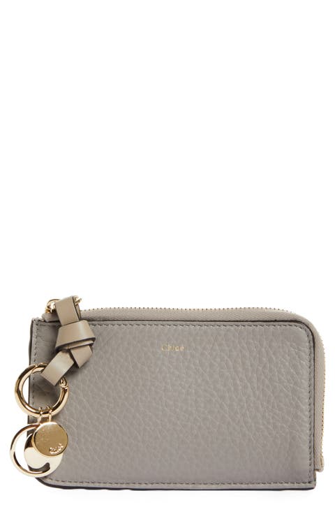 ★Chloe★25SS★Alphabet Zipper Card Holder Grey CHC21WP944F5 Chloé Alphabet Key Case In Grained Leather | Chloé PL