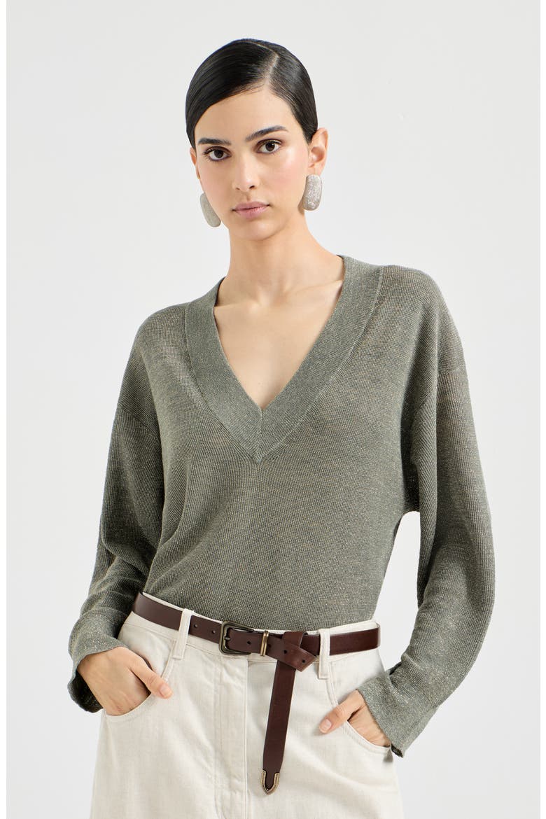 Linen sweater, Main, color, Khaki