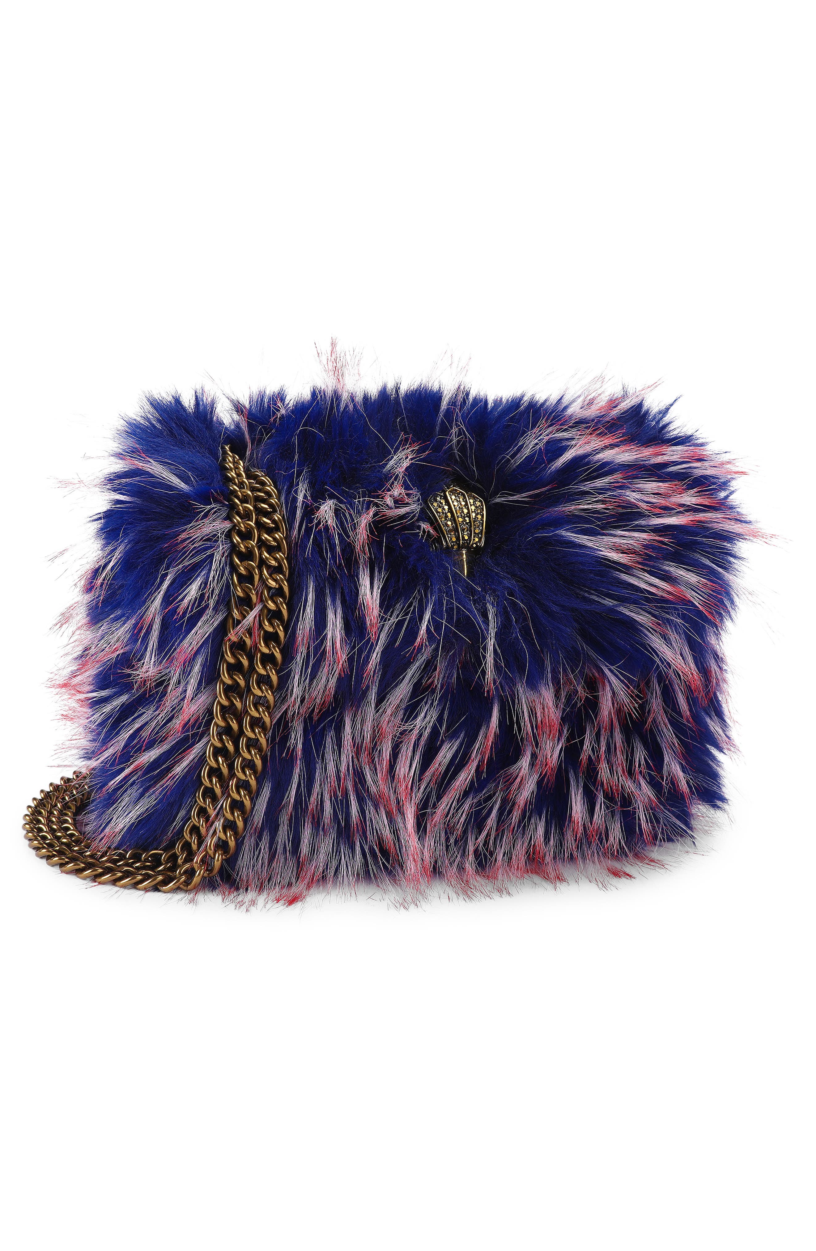 Mini Kensington Faux Fur Crossbody Bag, Alternate, color, BLUE OTHER