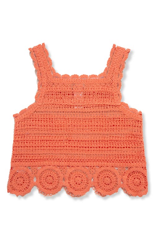 Truce Kids' Stripe Open Stitch Tank In Orange Multi
