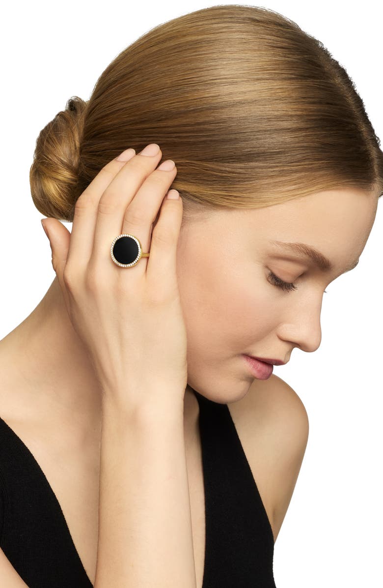 David Yurman Elements 18K Gold & Pavé Diamond Ring, Alternate, color,