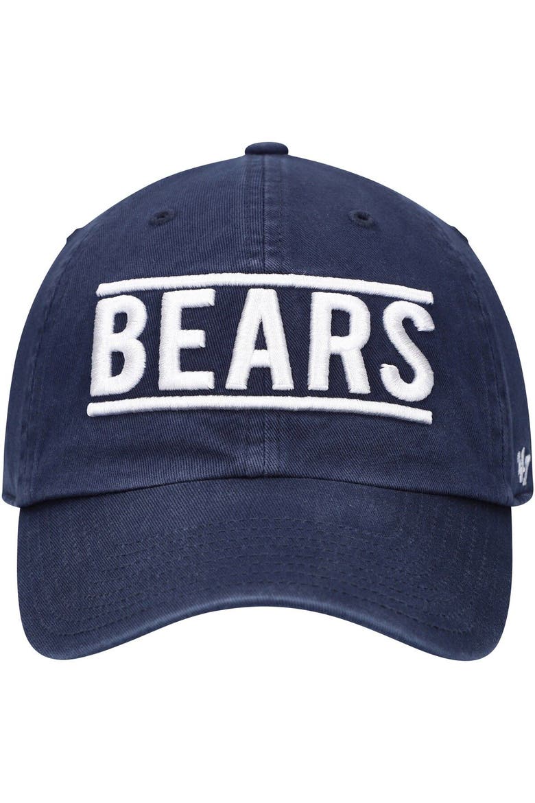 Men's '47 Navy Chicago Bears Clean Up Script Adjustable Hat, Alternate, color, Navy