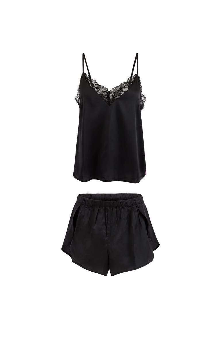 Linny Pajama Cami & Shorts Set, Alternate, color, Black