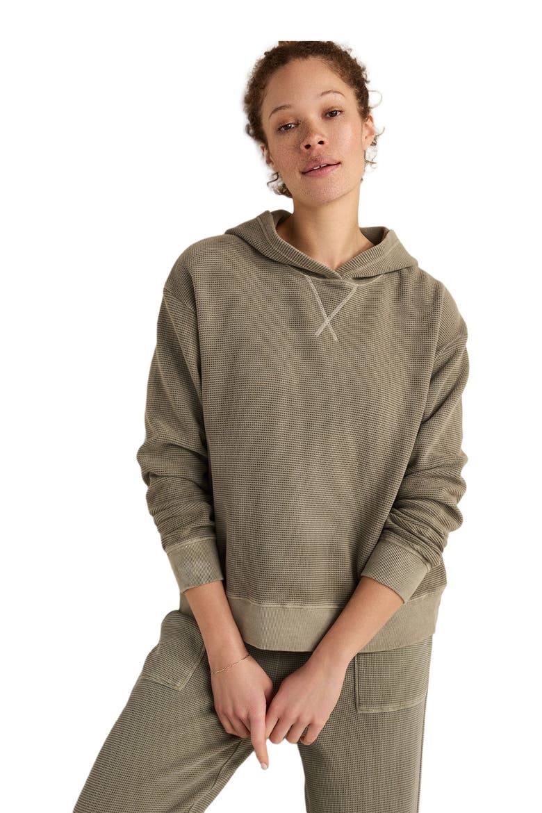 Organic Cotton Waffle Hoodie, Main, color, Garment Dye Vetiver