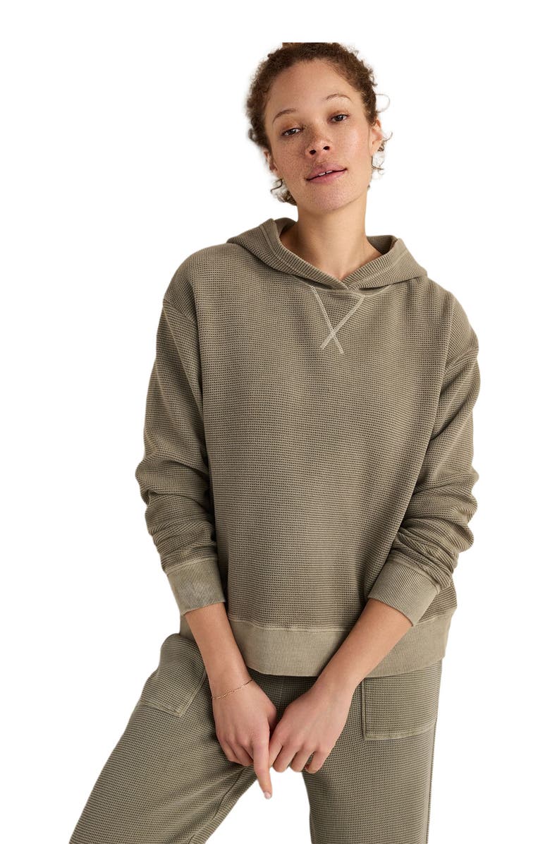 Haven Well Within Organic Cotton Waffle Hoodie, Main, color, Garment Dye Vetiver