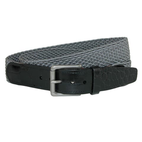 Men's Hampton Stretch Belt with Croc Print Tabs