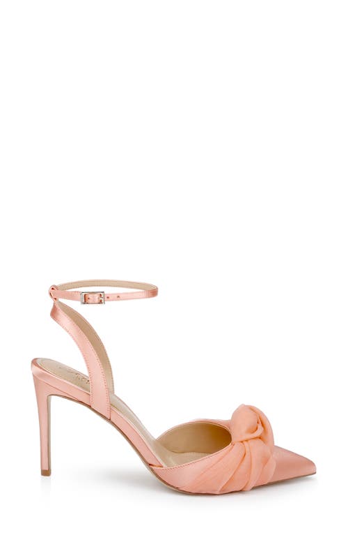 Jewel Badgley Mischka Federica Ankle Strap Pointed Toe Pump In Orange