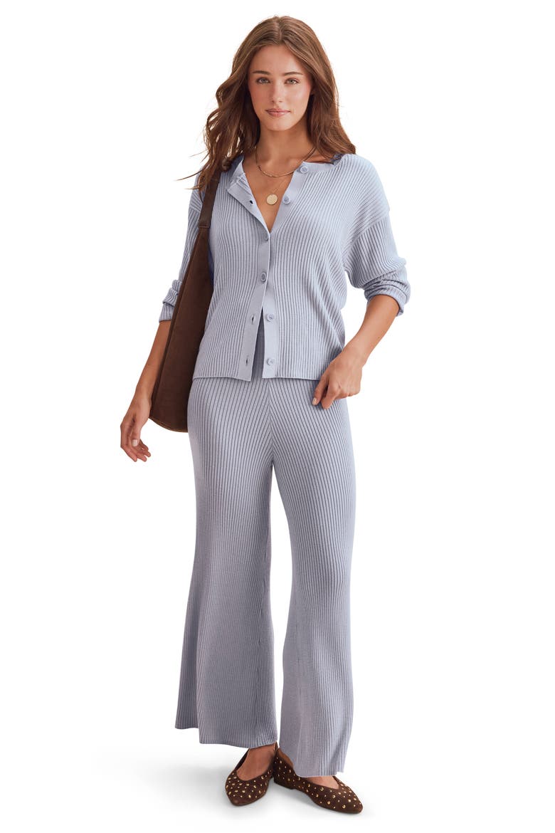 Georgie Rib Cardigan, Alternate, color, BLUE MIST