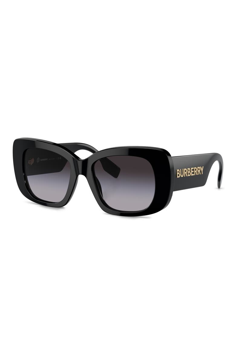 52mm Gradient Square Sunglasses, Alternate, color, BLACK