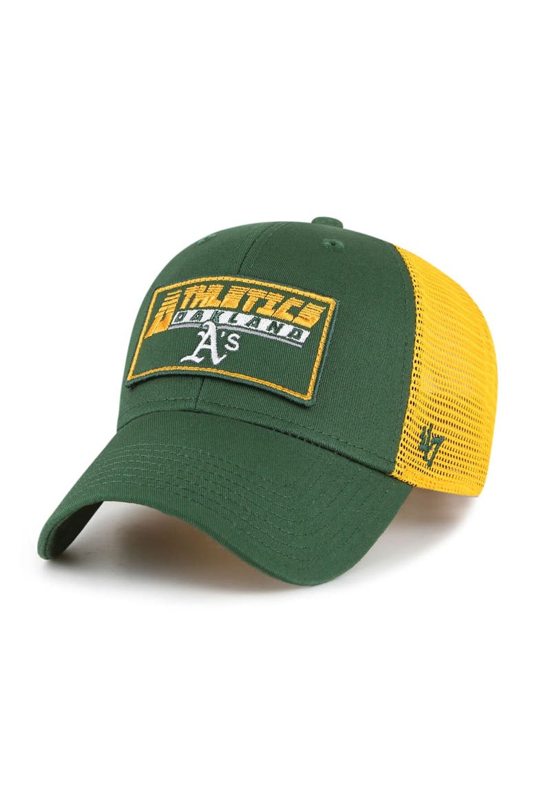 Youth '47 Green/Gold Oakland Athletics Levee MVP Trucker Adjustable Hat, Alternate, color, Green