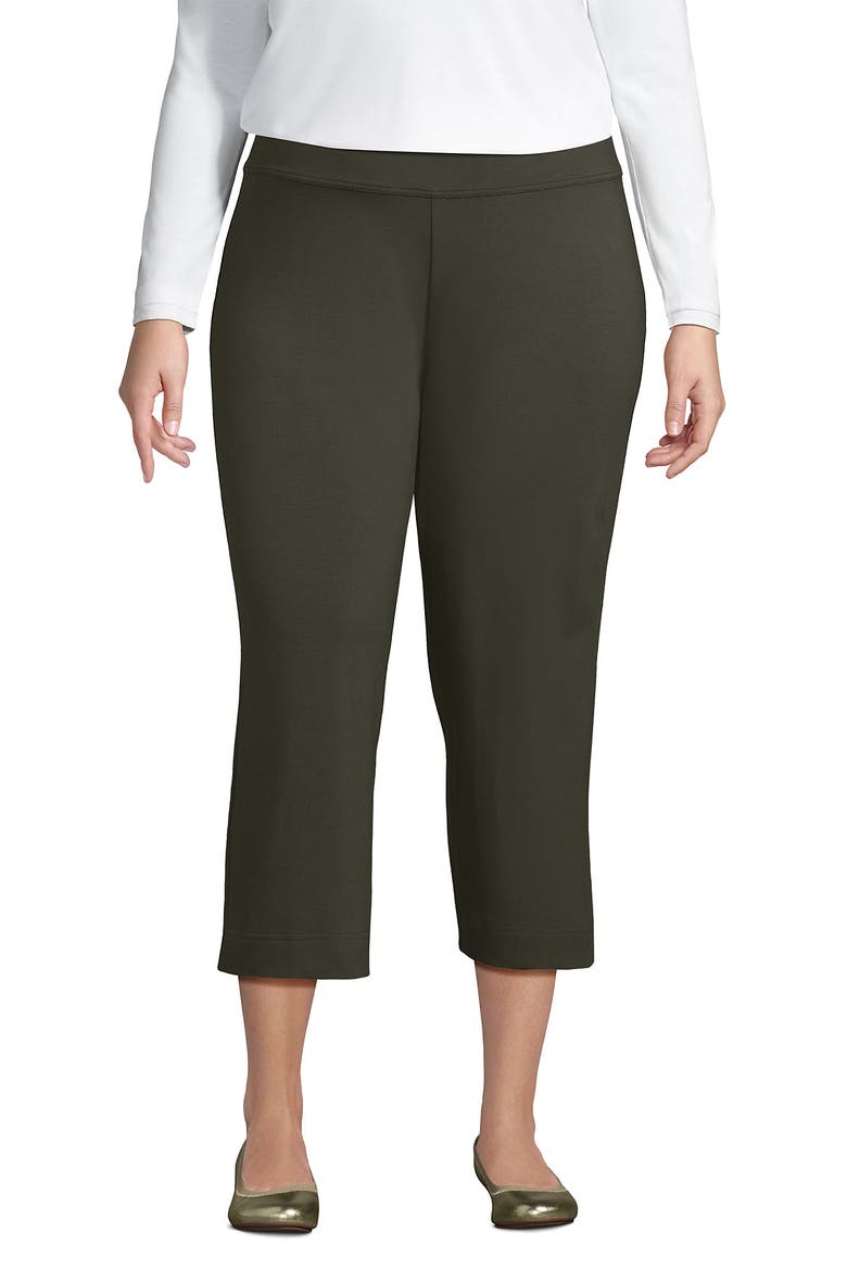 Starfish Mid Rise Pull On Crop Pants, Alternate, color, Forest Moss