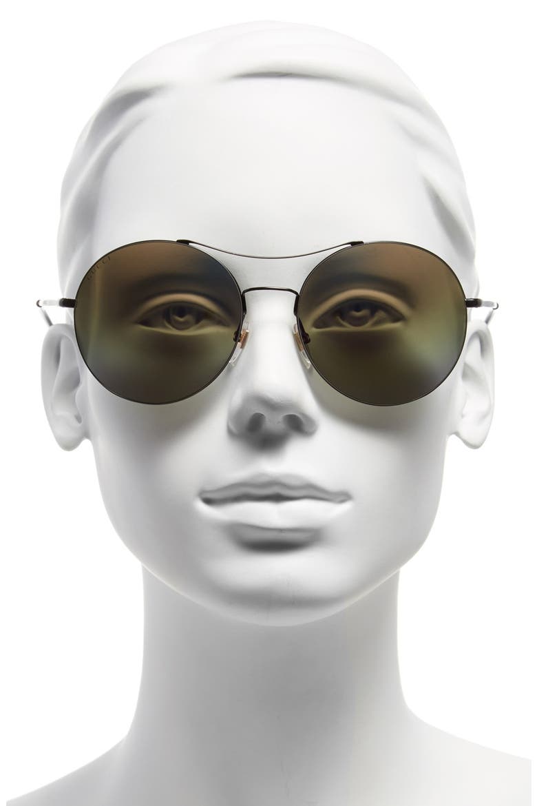 58mm Sunglasses, Alternate, color, SHINY BLACK/ RAINBOW
