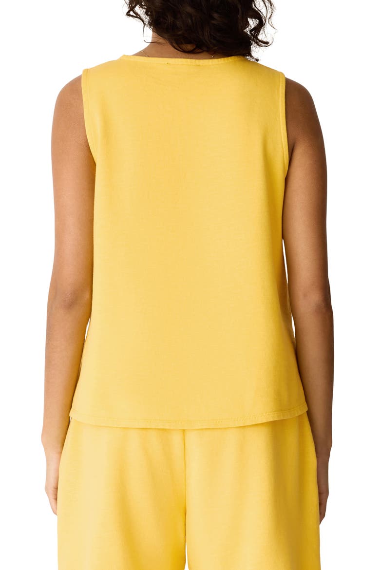 Crewneck Side Slit Organic Cotton Tank, Alternate, color, SOLEIL