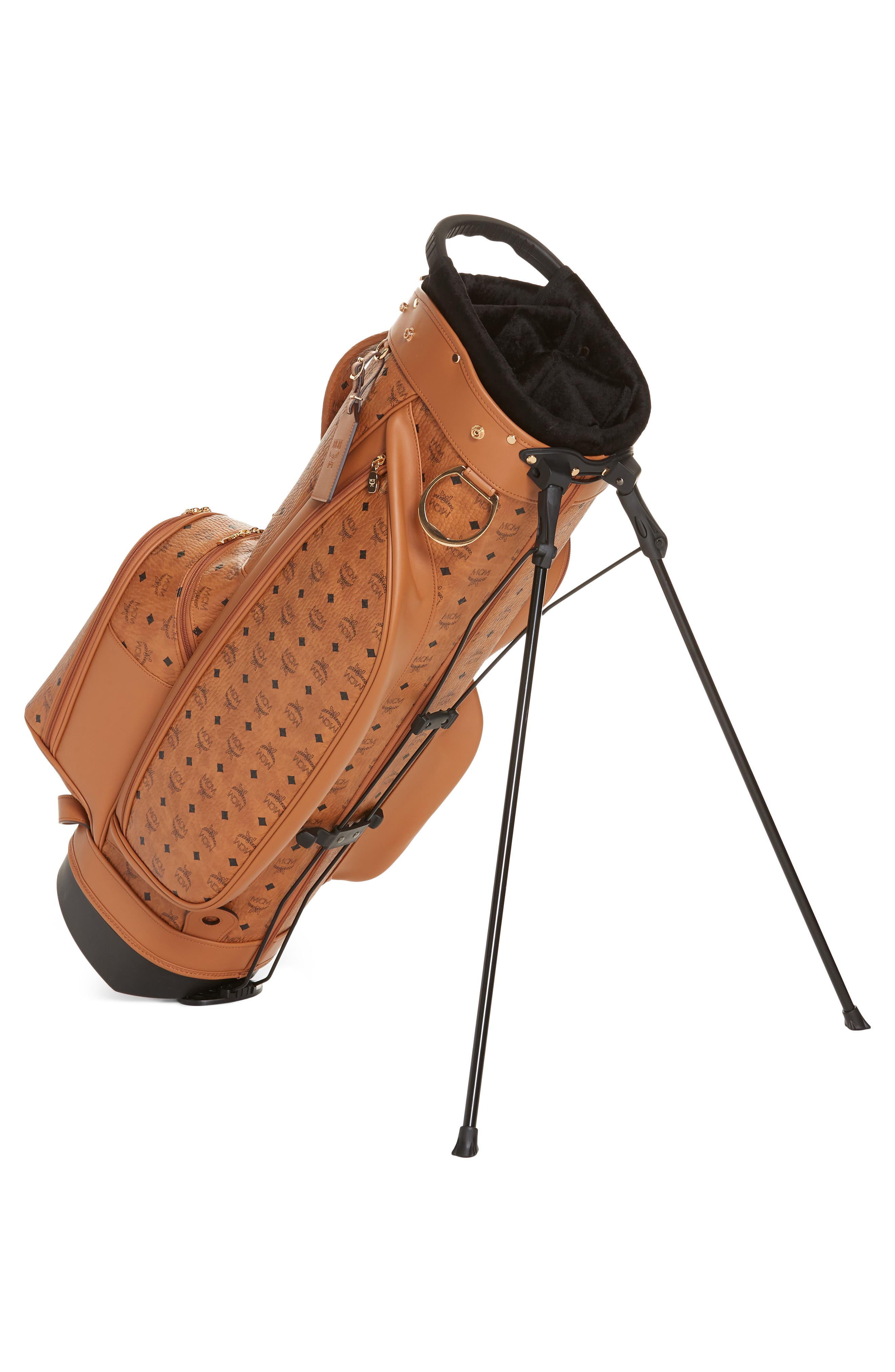 MCM Vintage Visetos Coated Canvas Golf Bag, Alternate, color, 