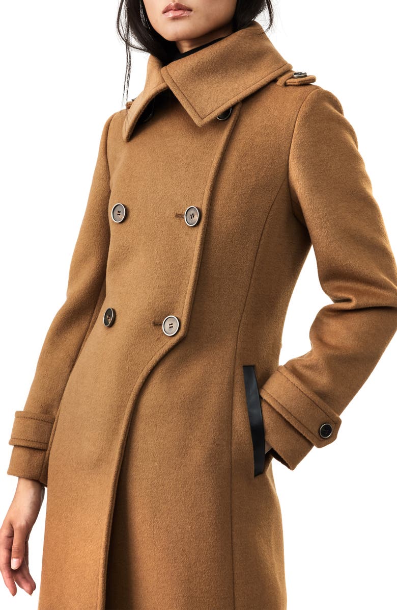 Mackage Elodie-R Double Breasted Wool Blend Coat, Alternate, color,