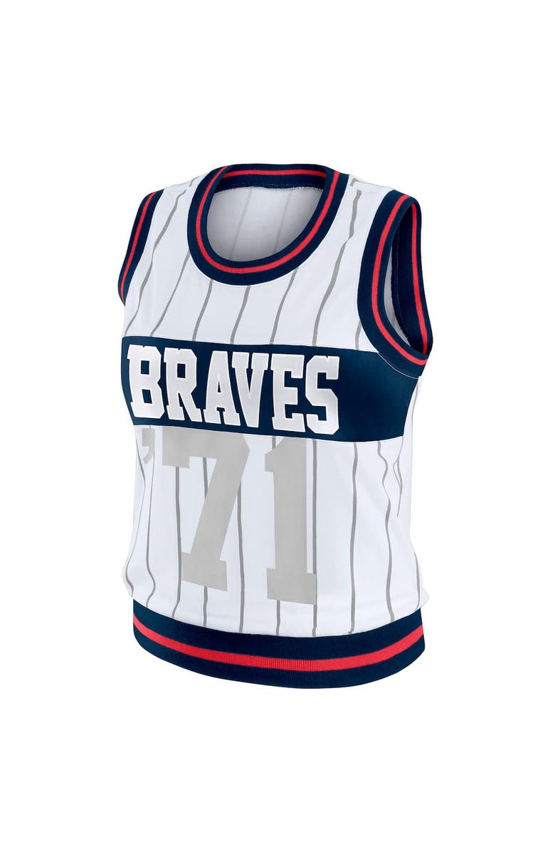 WEAR by Erin Andrews Women's WEAR by Erin Andrews  White Atlanta Braves Sporty Tank Top, Alternate, color, 
