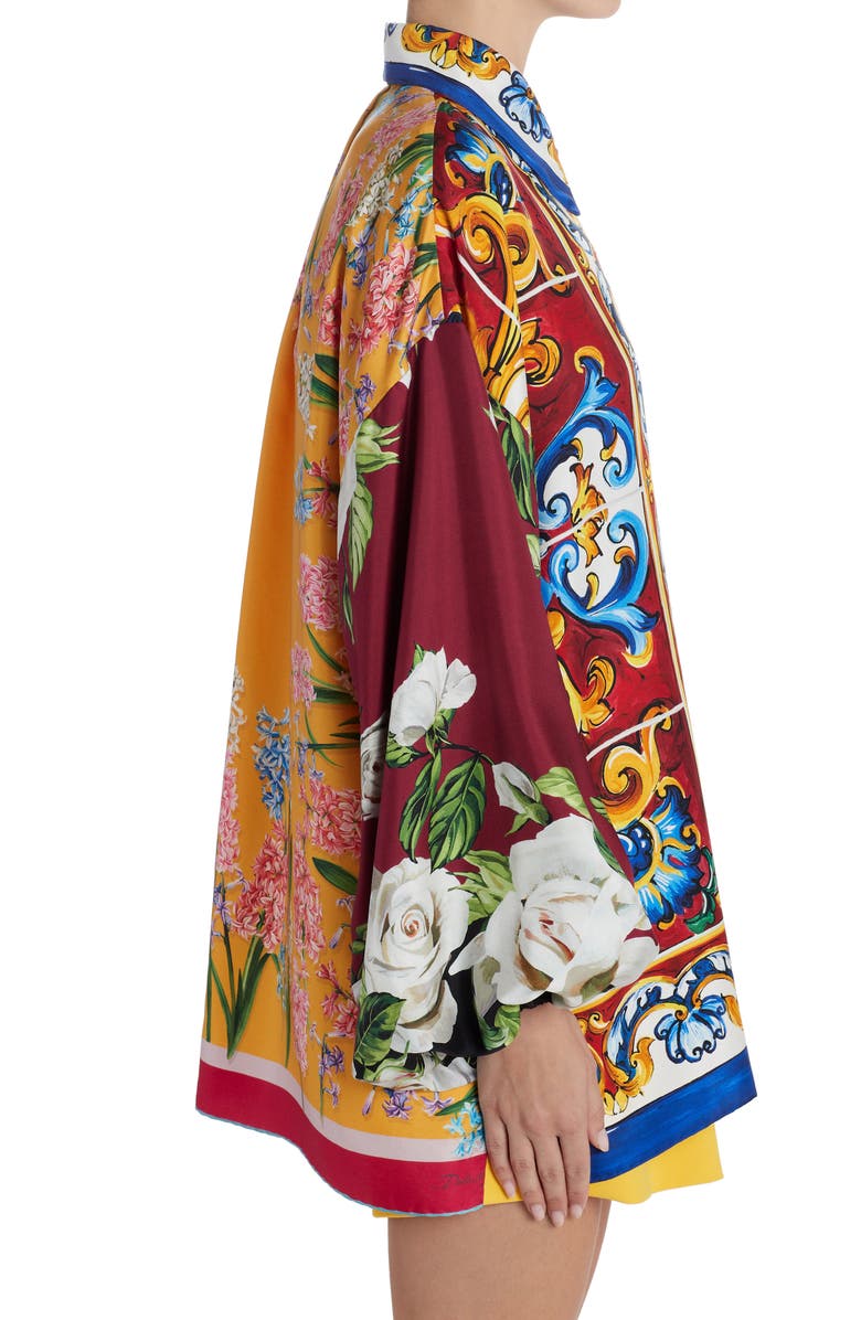 Dolce&Gabbana Mixed Foulard Print Silk Twill Shirt, Alternate, color, 