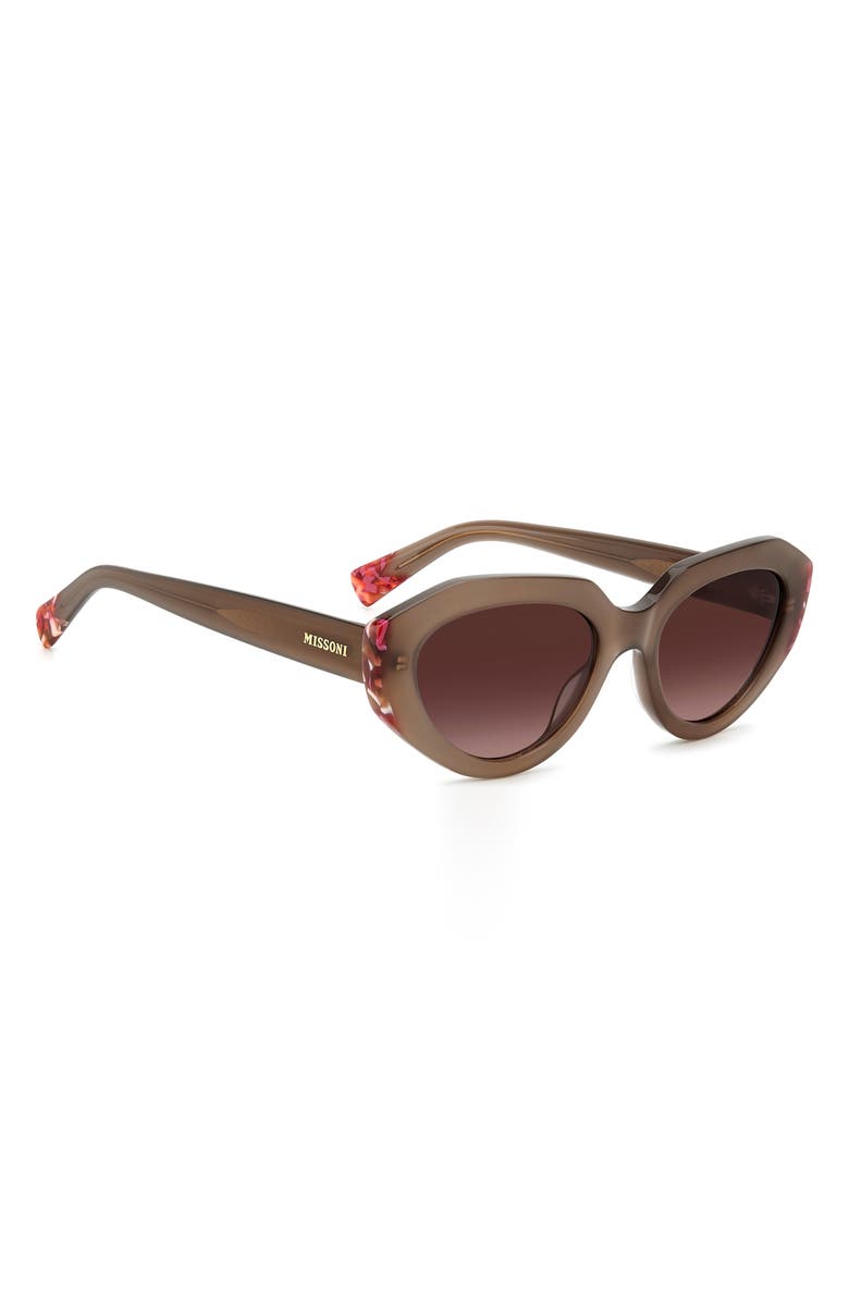 Missoni 53mm Round Sunglasses, Alternate, color, Beige/ Burgundy Shaded