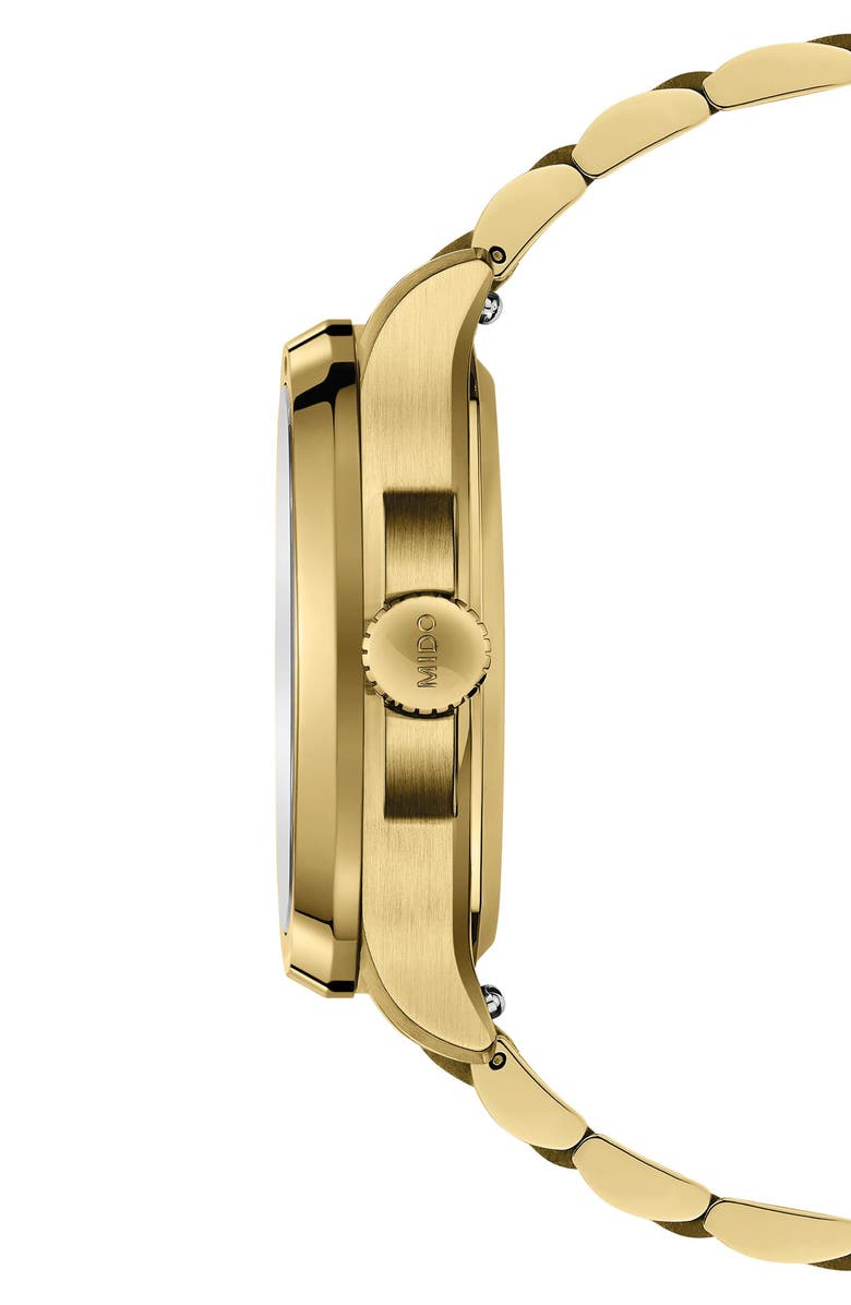 MIDO Multifort TV Big Date Automatic Bracelet Watch, 39.2mm x 40mm, Alternate, color, Gold