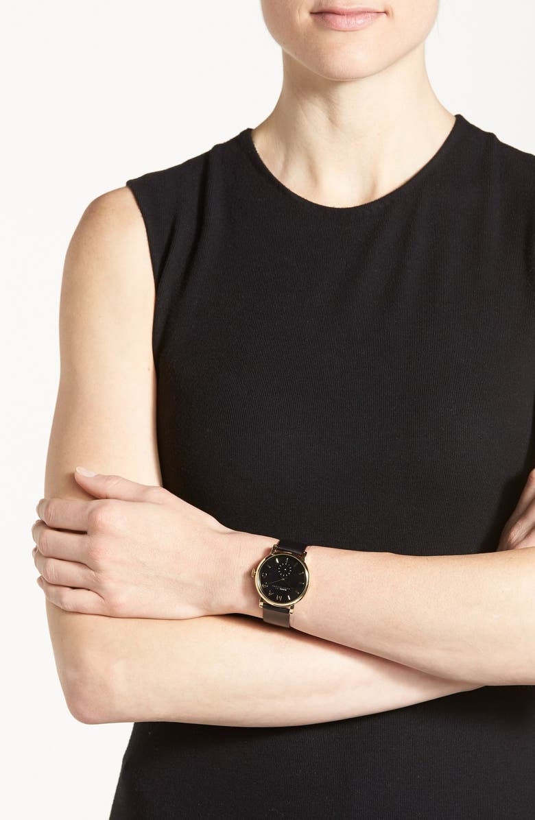 Marc Jacobs 'Baker' Leather Strap Watch, 37mm, Alternate, color,